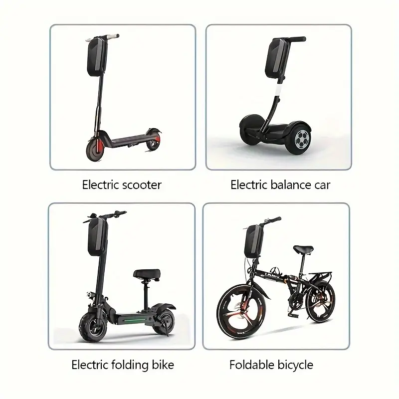 Universal EVA Fabric, Black Hard-Shell Handlebar Bag for Electric Scooters | Durable | Waterproof |Zipper Closure|