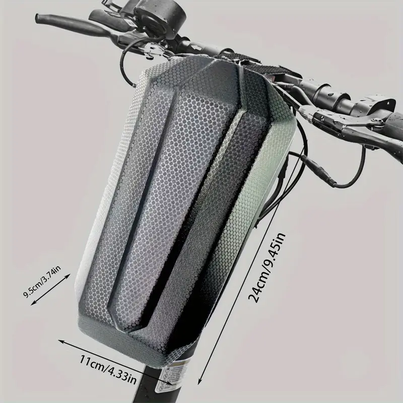 Universal EVA Fabric, Black Hard-Shell Handlebar Bag for Electric Scooters | Durable | Waterproof |Zipper Closure|