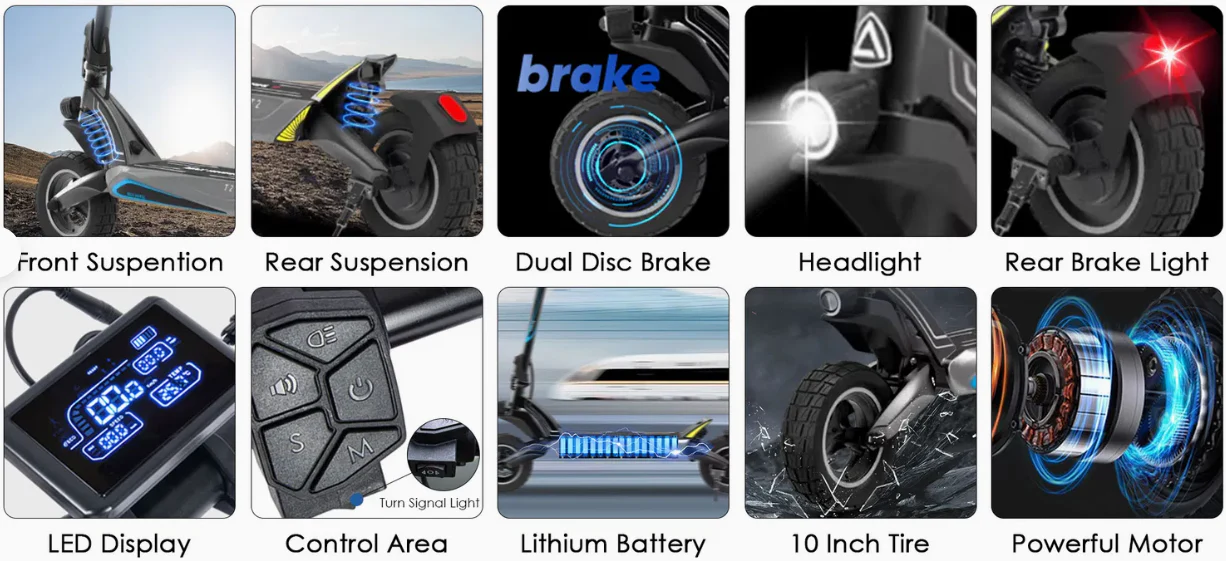 ESA GTR Electric Scooter –  1000 W Peak Power , Off-Road BEAST; Urban Ready.